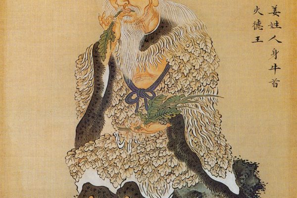 相傳神農大帝相貌奇特，身長8尺7寸、牛首人身，親嘗百草並交導百姓種植技術。（取材自維基百科）